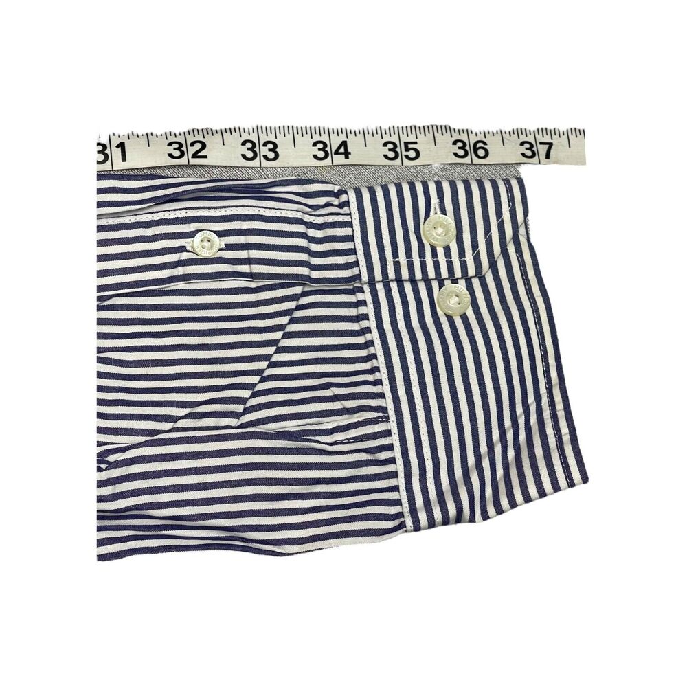 Tommy Hilfiger Frankie Poplin Shirt Men XL Navy White Striped Cotton Button-Down - Picture 6 of 7